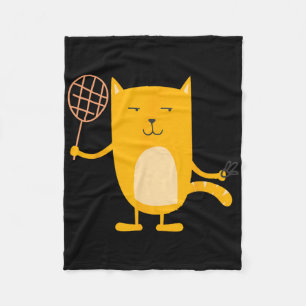 Katze Grafik Badminton Spieler Shuttle Sport Smash Fleecedecke
