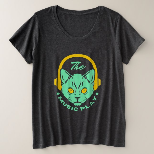 Katze Große Größe T-Shirt (Design vorne)