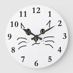 Katze Große Wanduhr
