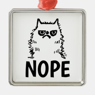 KATZE GRUMPY, NOPE CHISTMAS ORNAMENS ORNAMENT AUS METALL