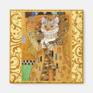 Katze Gustav Klimt im GoldParodiemagneten Magnet