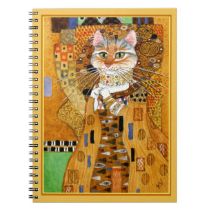 Katze Gustav Klimt niedliches Spoofnotizbuch Notizblock