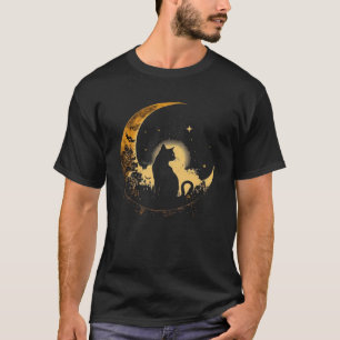 Katze Halbmond Schwarzer Mond Sailor T-Shirt