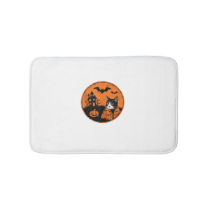 Katze Halloween Art 2024 Kätzchen Katzen Männer Fr Badematte