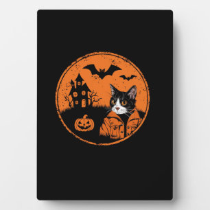 Katze Halloween Art 2024 Kätzchen Katzen Männer Fr Fotoplatte