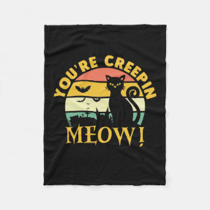 Katze Halloween du bist Creepin Meow Fleecedecke
