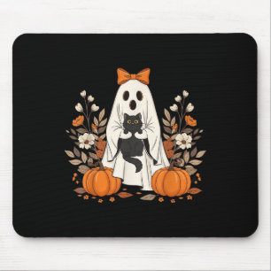 Katze Halloween Floral Vintage Geist Lustige Gesch Mousepad