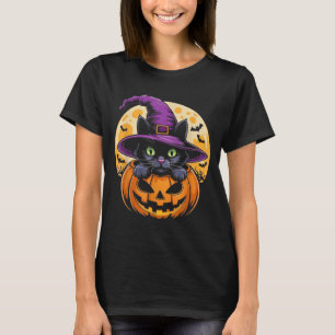 Katze Halloween Kürbis Schwarze Katze Gruselig Unh T-Shirt