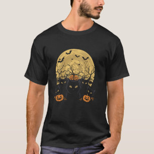 Katze Halloween Mond T-Shirt