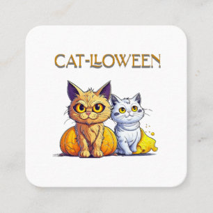 Katze Halloween Quadratische Visitenkarte