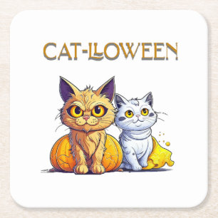 Katze Halloween Rechteckiger Pappuntersetzer