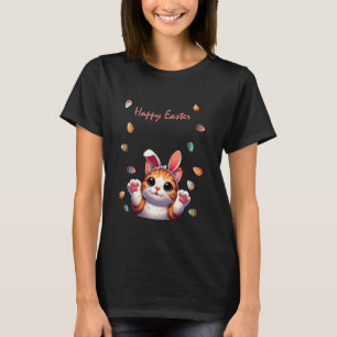 Katze Hasenohren Frohe Ostereierjagd Christlich Ho T-Shirt