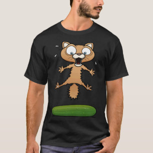 Katze hat Angst vor Gurke Kitty Katze T-Shirt