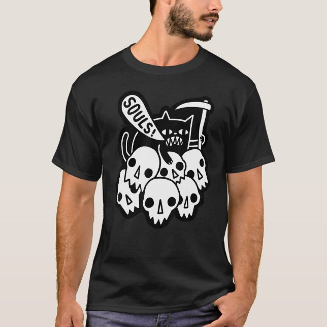 Katze hat deine Seele T-Shirt (Vorderseite)