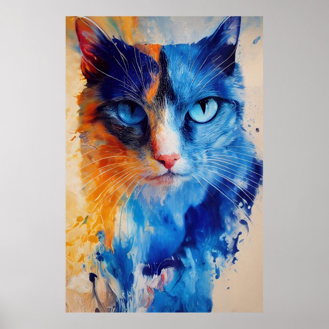 Katze Haustier Niedlich Adorable Animal Begleiter Poster (Vorne)
