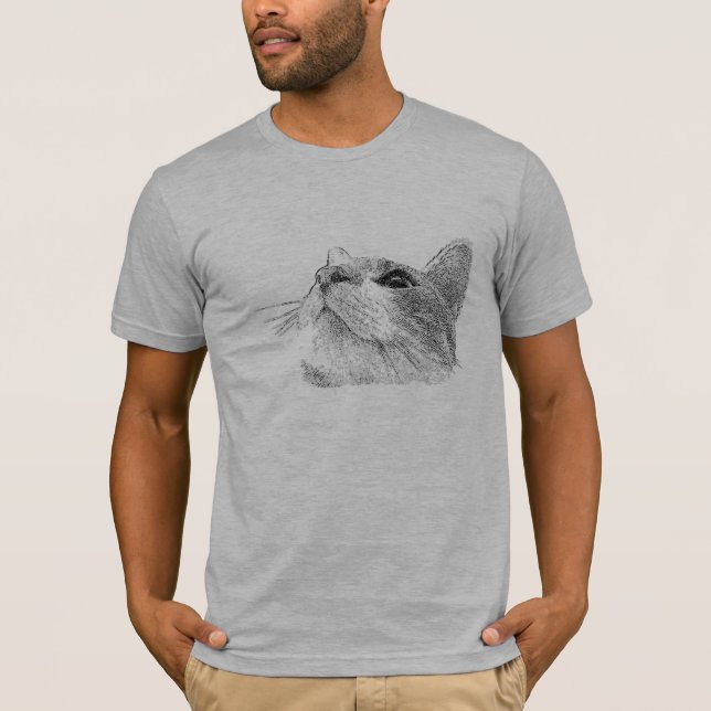 Katze herauf T-Stück in den Lichtern T-Shirt (Vorderseite)