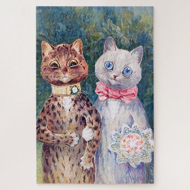 Katze Hochzeit, Ehe, Braut, Louis Wain (Vertikal)