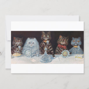 Katze Hochzeit, Ehe, Braut, Louis Wain Einladung