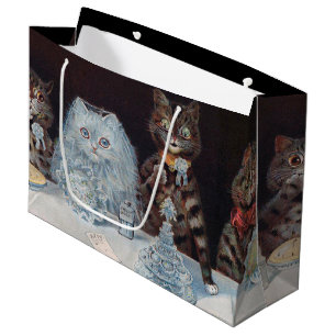 Katze Hochzeit, Ehe, Braut, Louis Wain Große Geschenktüte