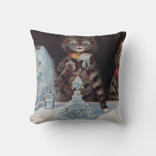Katze Hochzeit, Ehe, Braut, Louis Wain Kissen