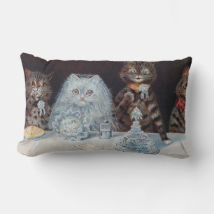 Katze Hochzeit, Ehe, Braut, Louis Wain Lendenkissen