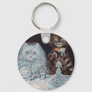 Katze Hochzeit, Ehe, Braut, Louis Wain Schlüsselanhänger