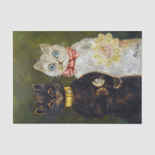 Katze Hochzeit, Ehe, Braut, Louis Wain Seidenpapier (Vorderseite)