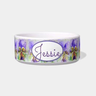 Katze Hund Floral Pastel Viola Lila Hunde Name Napf