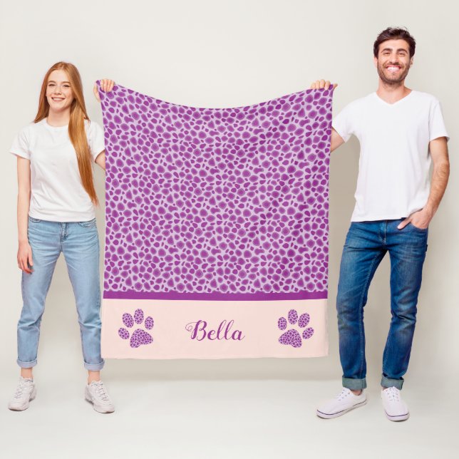 Katze Hund Lila Leopardin Leopardenhaut Vlies Blan Fleecedecke (Beispiel)