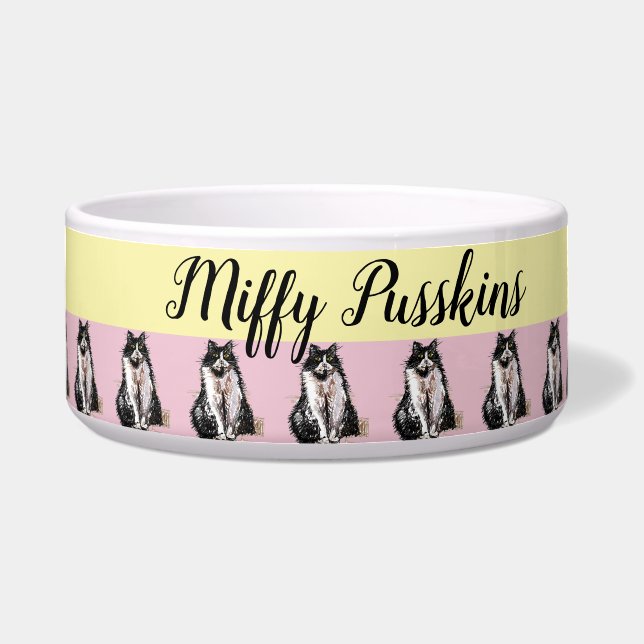 Katze Hund Shabby Blütenpastete Rosa Niedlicher Na Napf (Vorderseite)