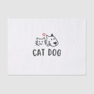 Katze Hund – Süßes minimalistisches Katze- und Hun Seidenpapier