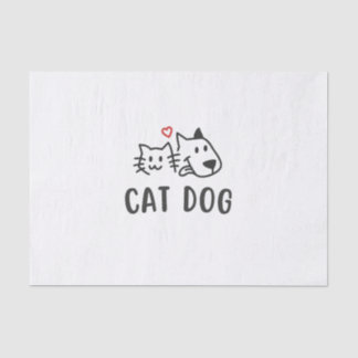 Katze Hund – Süßes minimalistisches Katze- und Hun Seidenpapier