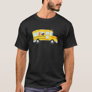 Katze Hund und Ente in einem Schulbusfahrer-Tiere T-Shirt
