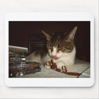 Katze hungrig auf Kassette Mousepad