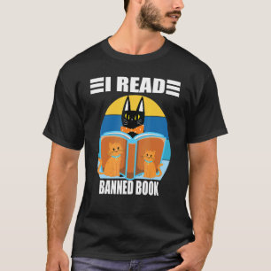 Katze I las verbotene Bücher Bücherwürmer Buch Lib T-Shirt
