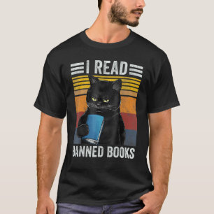 Katze Ich lese verbotene Bücher Bücherwürmer Buch T-Shirt