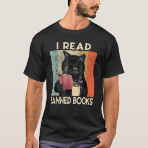 Katze Ich lese verbotene Bücher   Bücherwürmer Les T-Shirt