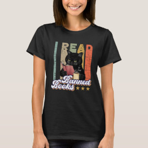 Katze Ich lese verbotene Bücher Bücherwürmer lesen T-Shirt