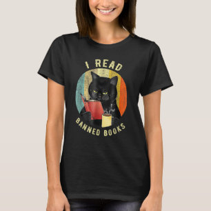 Katze Ich lese verbotene Bücher Bücherwürmer Liebt T-Shirt