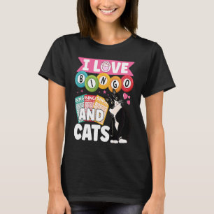 Katze Ich liebe Bingo und Katzen Glücksspiel-Bing T-Shirt