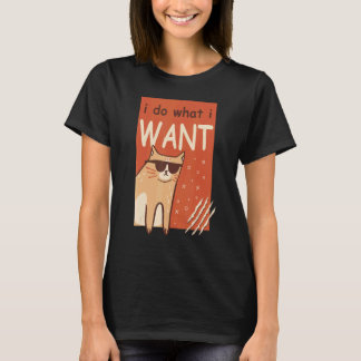 Katze ich mache was ich will Kätzchen Grafik T-Shirt