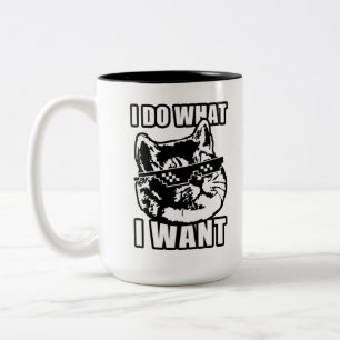 Katze Ich mache was ich will Kümmere dich darum Lu Zweifarbige Tasse