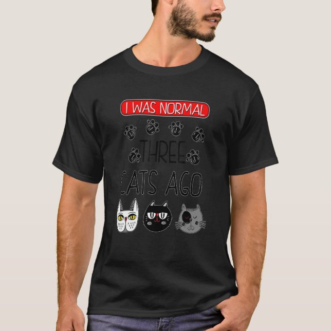 Katze ich war normal T-Shirt (Vorderseite)