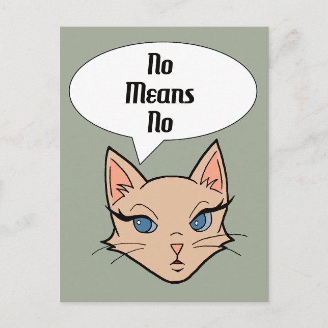 Katze | Illustration des politischen Cartoon Postkarte (Vorderseite)