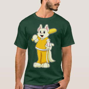 Katze im Baseball mit Baseballschläger T-Shirt
