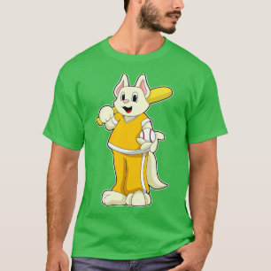 Katze im Baseball mit Baseballschläger T-Shirt