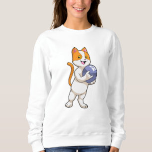 Katze im Bowling mit Bowlingball Sweatshirt