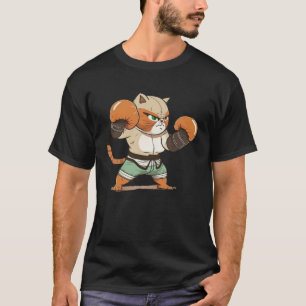 Katze im Boxen Anzug Boxkatze mit Boxhandschuhen T-Shirt