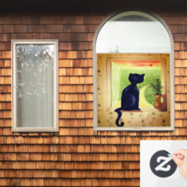 Katze im Fenster Fensteraufkleber