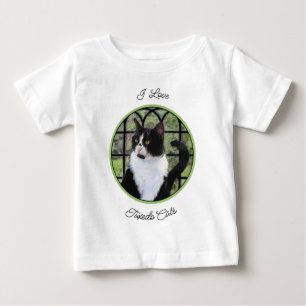 Katze im Fenster - Gemälde Original Tierkunst Tuxe Baby T-shirt